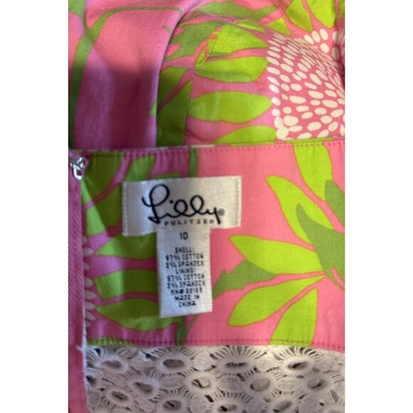 Lilly Pulitzer Halter Blouse Top Women's SZ 10 Colorful Fitted Lace Resort Wear - Picture 4 of 8
